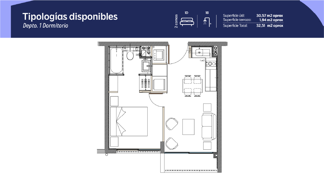 Tipología 1 Dormitorio