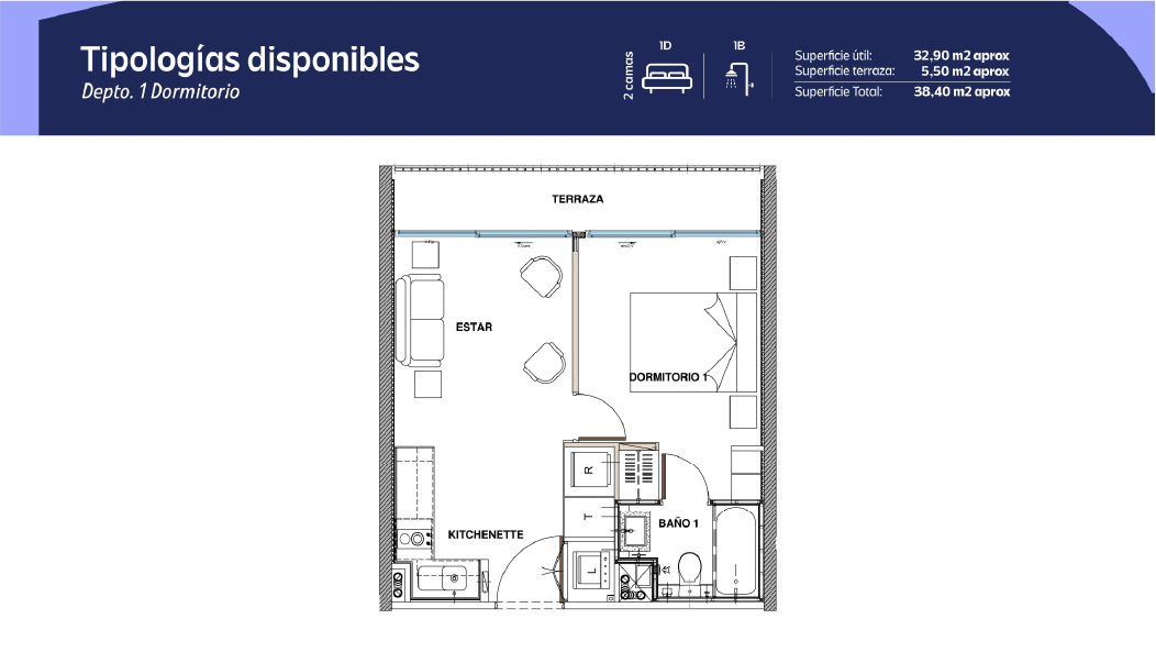 Tipología 1 Dormitorio