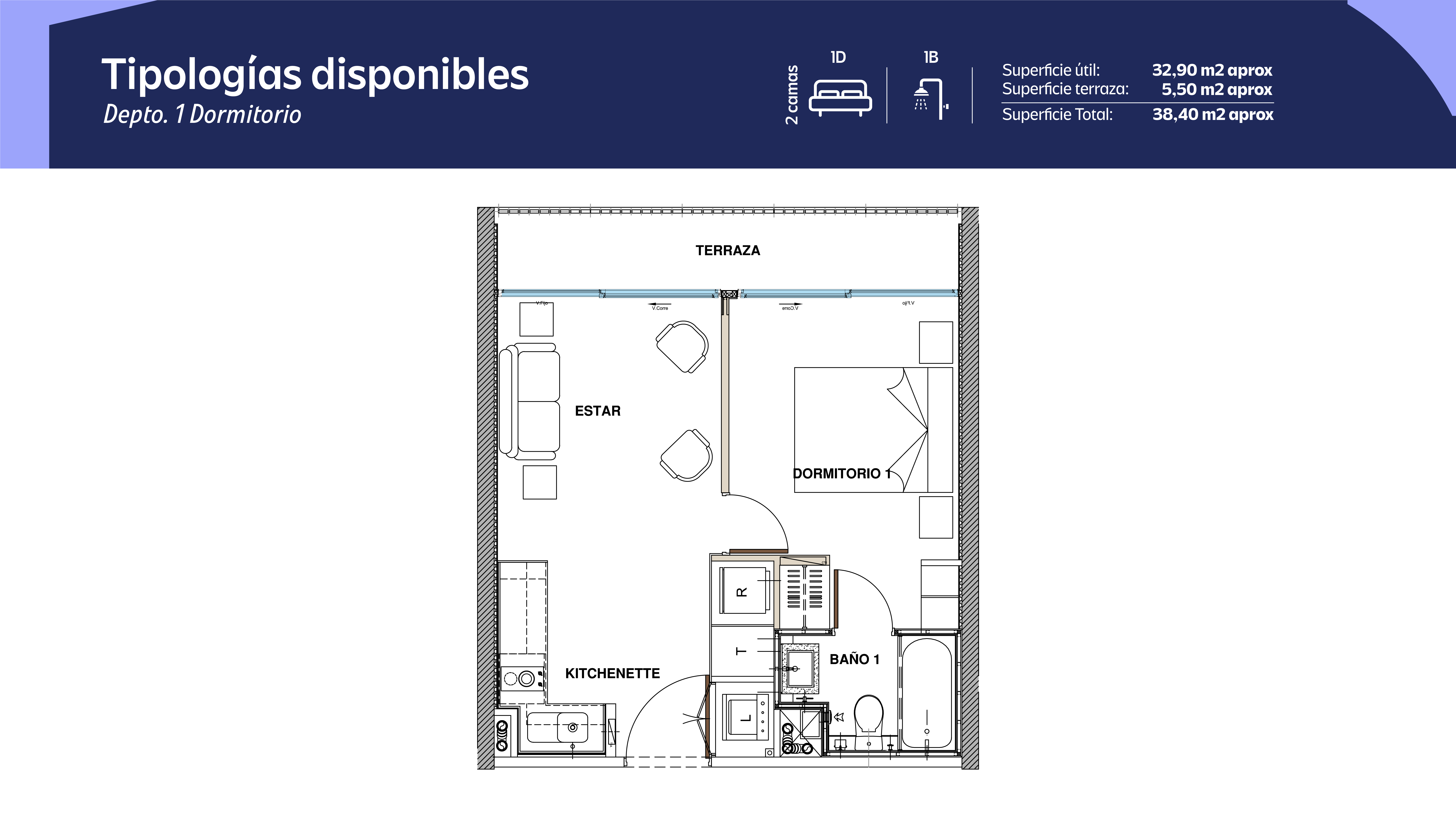 Tipología 1 Dormitorio