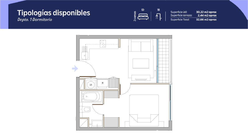 Tipología 1 Dormitorio