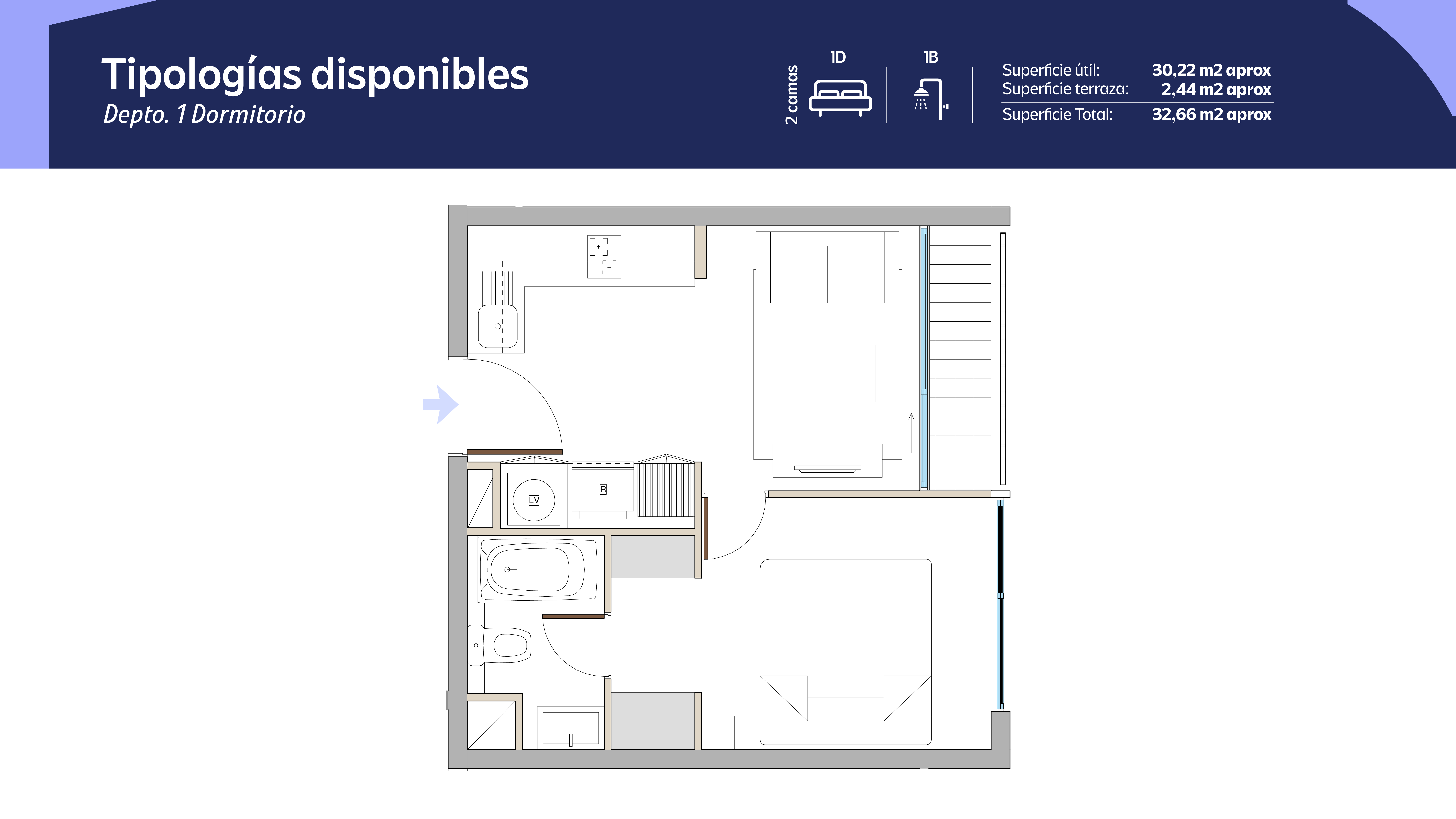 Tipología 1 Dormitorio