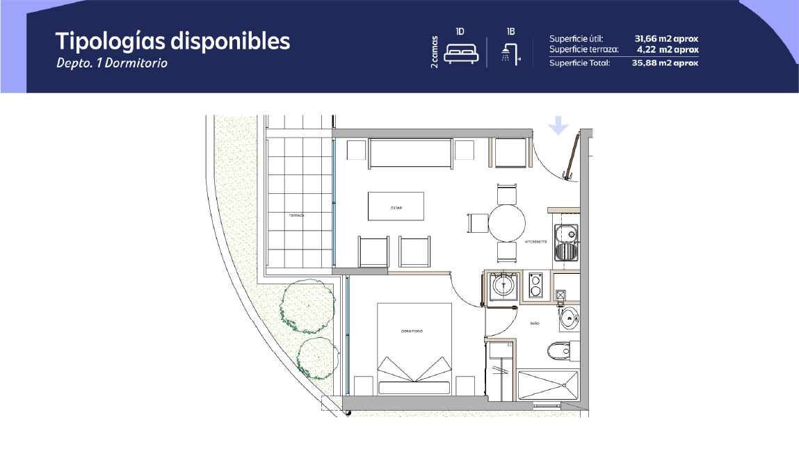 Tipología 1 Dormitorio