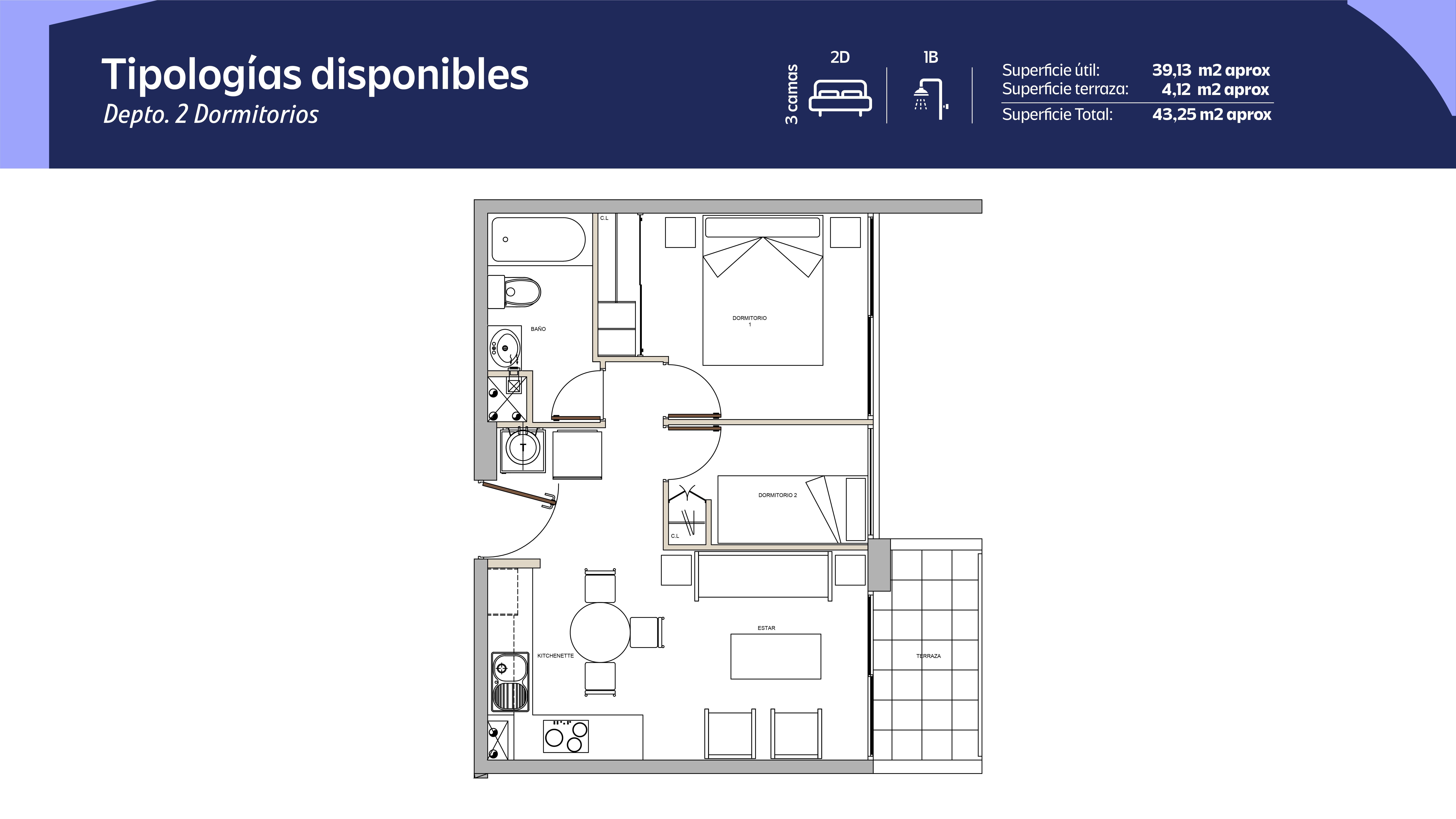 Tipología 1 Dormitorio
