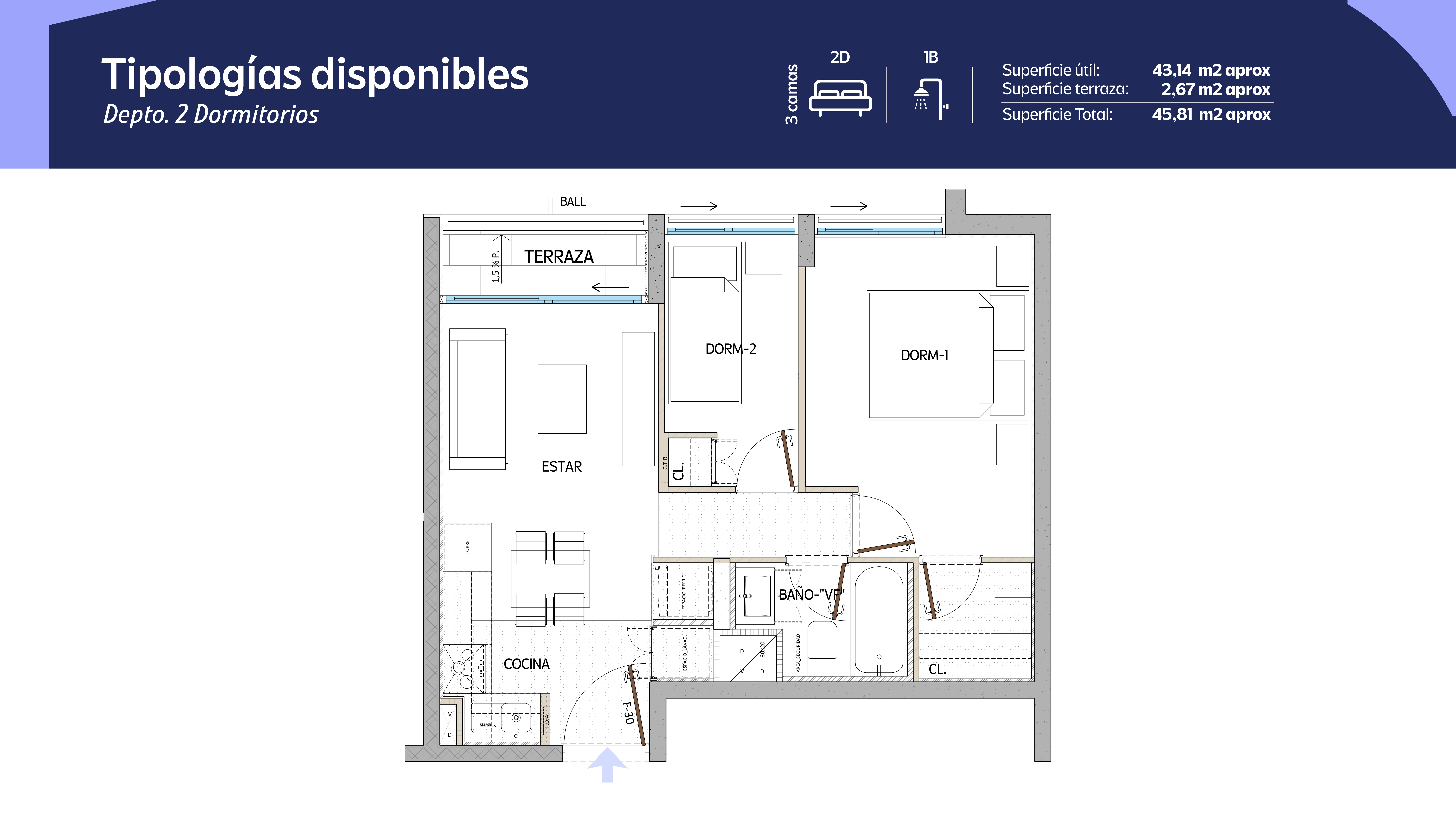 Tipología 1 Dormitorio