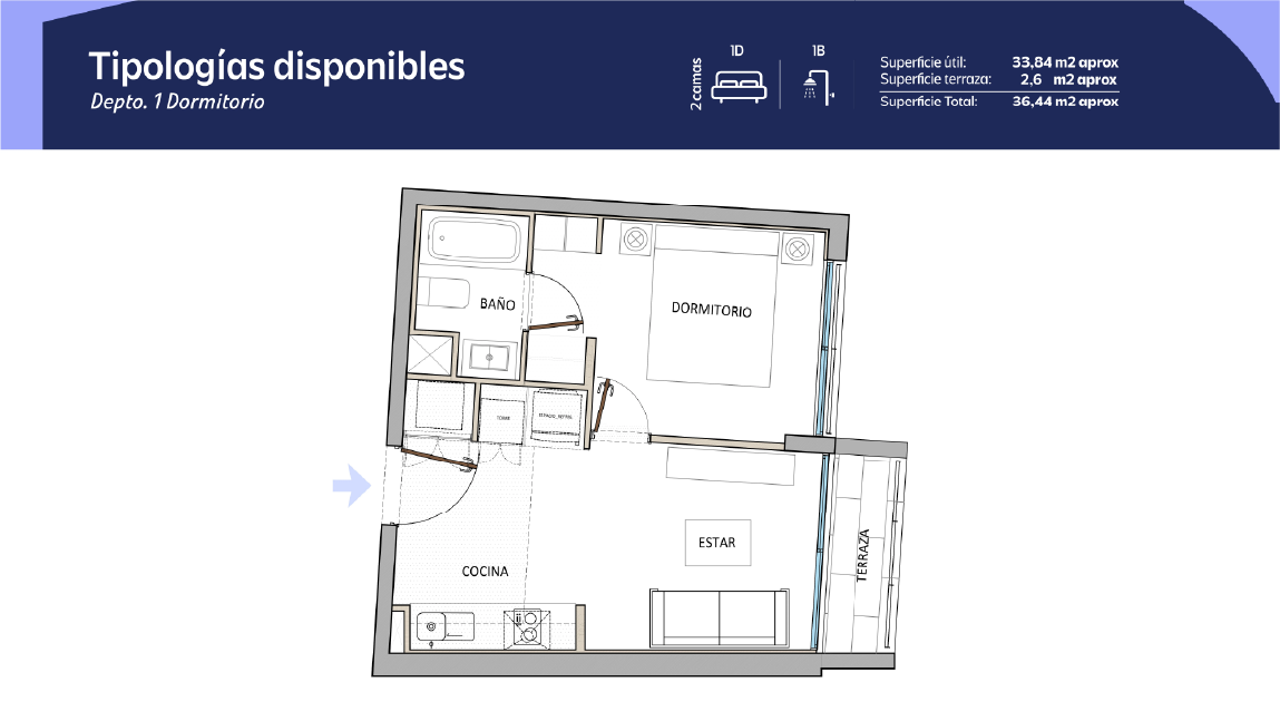 Tipología 1 Dormitorio