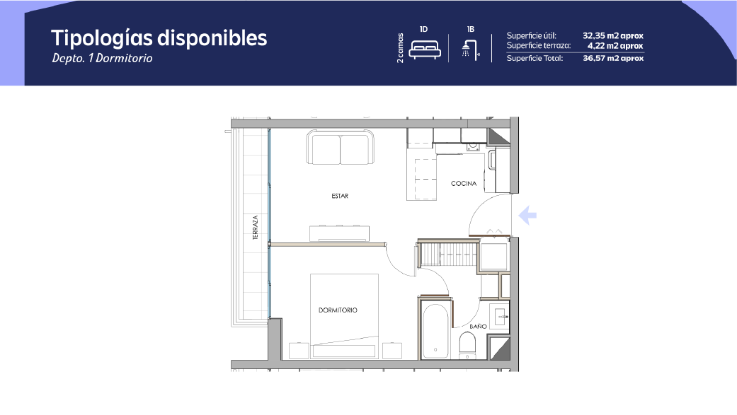 Tipología 1 Dormitorio