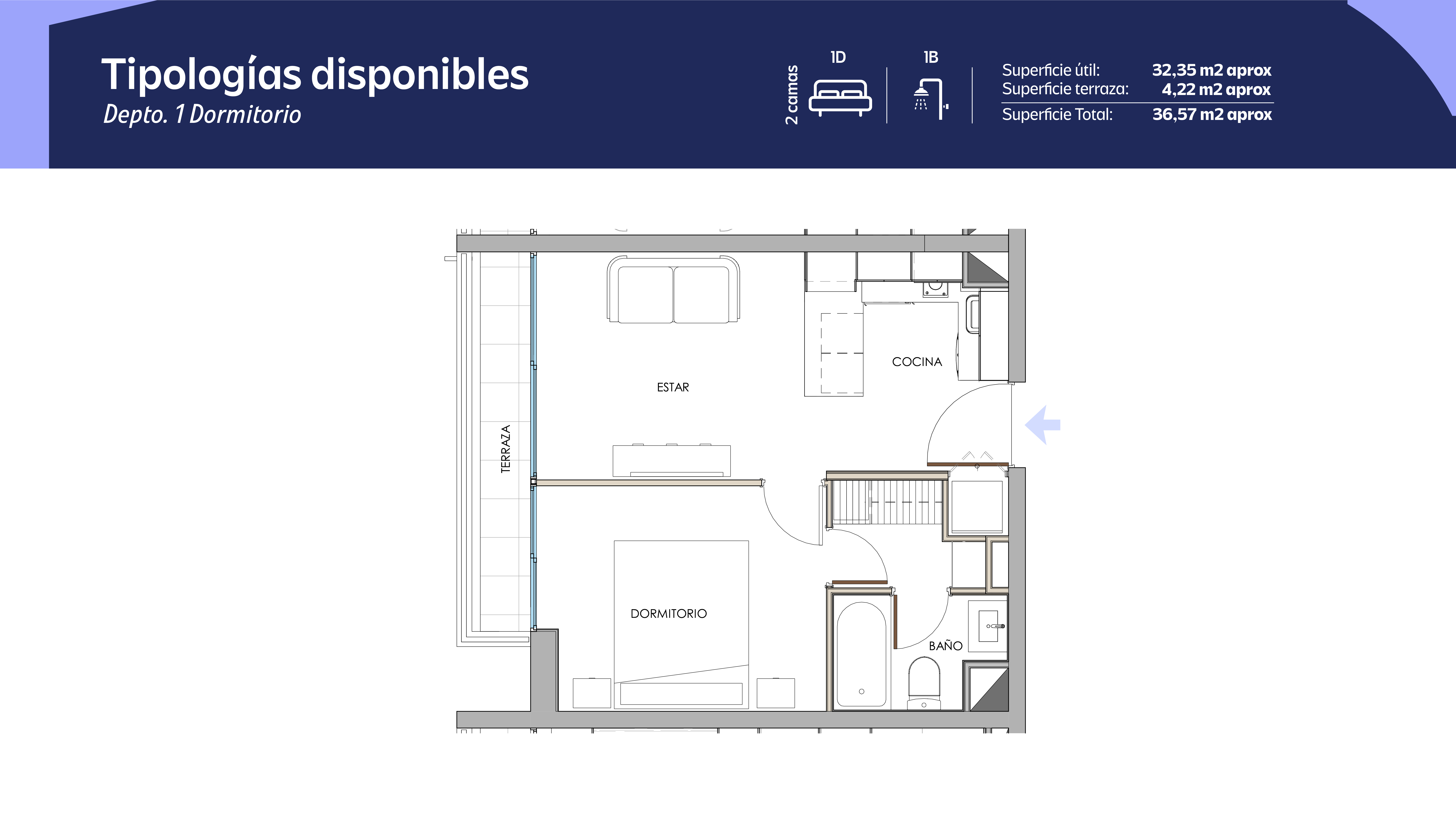 Tipología 1 Dormitorio