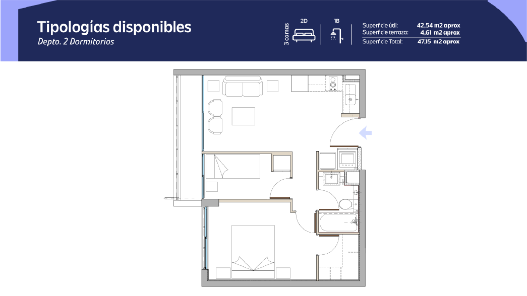 Tipología 1 Dormitorio